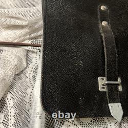 Vintage Leather Stamped NVA GERMANY MILITARY ARMY MAP CARRIER BAG SATCHEL Nice