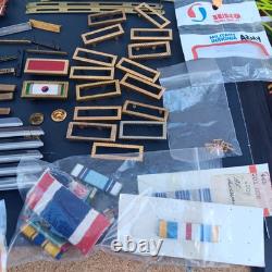 Vintage Lot of U. S. Army Military Ribbons & Army Ribbon Holders Mounting Bars