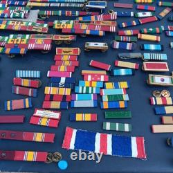 Vintage Lot of U. S. Army Military Ribbons & Army Ribbon Holders Mounting Bars