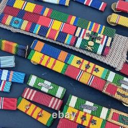 Vintage Lot of U. S. Army Military Ribbons & Army Ribbon Holders Mounting Bars