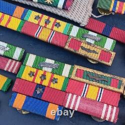 Vintage Lot of U. S. Army Military Ribbons & Army Ribbon Holders Mounting Bars