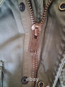 Vintage M-65 Military Field Jacket Scovill Brass Zipper size M