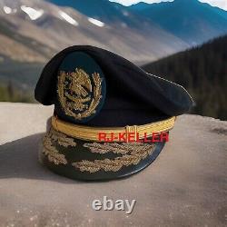 Vintage Mexican Army General Military Officers Visor Hat Cap Sz57 (Obsolete)