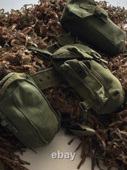Vintage Military 1980s British Army P58 Webbing Equipment Belt Pouches Set
