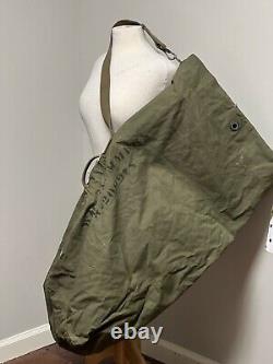 Vintage Military Army Heavy Canvas Duffle Bag Large Green with Strap