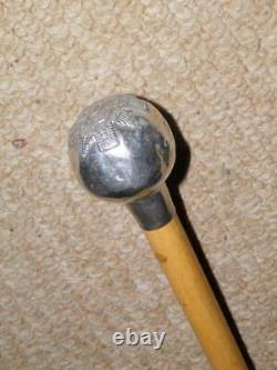 Vintage Military'Black Watch Highland Reg Canada' Swagger Stick H/M 1955 Silver