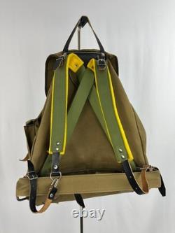 Vintage Military Canvas Leather Rucksack Swiss Army Style Hiking Backpack 1950s