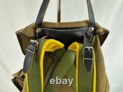 Vintage Military Canvas Leather Rucksack Swiss Army Style Hiking Backpack 1950s