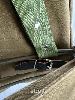 Vintage Military Canvas Leather Rucksack Swiss Army Style Hiking Backpack 1950s