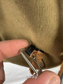 Vintage Military Canvas Leather Rucksack Swiss Army Style Hiking Backpack 1950s