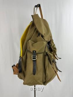 Vintage Military Canvas Leather Rucksack Swiss Army Style Hiking Backpack 1950s