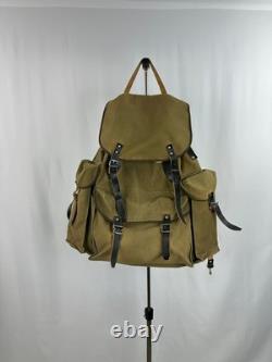 Vintage Military Canvas Leather Rucksack Swiss Army Style Hiking Backpack 1950s