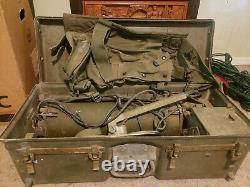Vintage Military Chest Trunk Mine Detecting Set Plus Accessories Army Rare