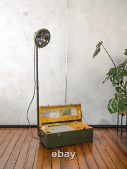 Vintage Military Field Lamp in Crate Swedish Army 1950s Working Light M3