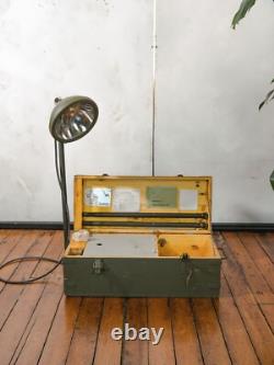 Vintage Military Field Lamp in Crate Swedish Army 1950s Working Light M3