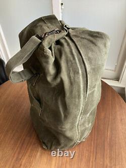 Vintage Military French Army Linen Hemp Tote Duffel Ruck Sack