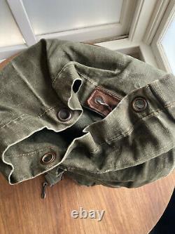 Vintage Military French Army Linen Hemp Tote Duffel Ruck Sack