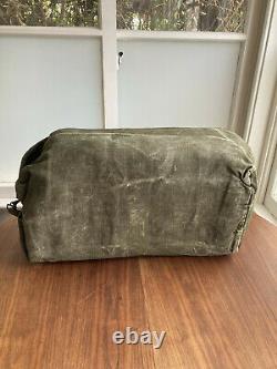 Vintage Military French Army Linen Hemp Tote Duffel Ruck Sack