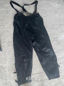 Vintage Military Leather Pants OREBRO Swedish 1940s Motorcycle /Aviation Rally