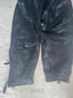 Vintage Military Leather Pants OREBRO Swedish 1940s Motorcycle /Aviation Rally