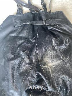 Vintage Military Leather Pants OREBRO Swedish 1940s Motorcycle /Aviation Rally