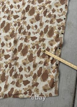 Vintage Military Poncho USMC WWII Reversible Frogskin Camo US Navy Army 1940s