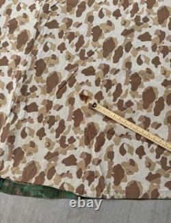 Vintage Military Poncho USMC WWII Reversible Frogskin Camo US Navy Army 1940s