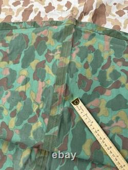 Vintage Military Poncho USMC WWII Reversible Frogskin Camo US Navy Army 1940s