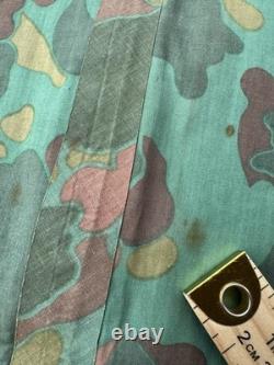 Vintage Military Poncho USMC WWII Reversible Frogskin Camo US Navy Army 1940s