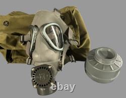 Vintage Military Surplus Gas Mask with Original Army Green Canvas Bag