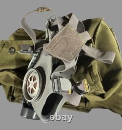 Vintage Military Surplus Gas Mask with Original Army Green Canvas Bag