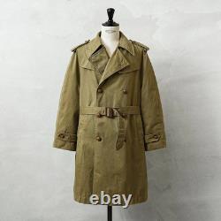 Vintage Military Surplus Spanish Army Trench Coat Used Size M Blue