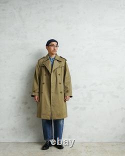 Vintage Military Surplus Spanish Army Trench Coat Used Size M Blue