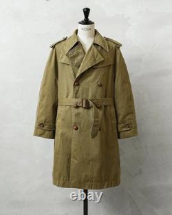 Vintage Military Surplus Spanish Army Trench Coat Used Size M Blue