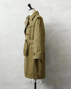 Vintage Military Surplus Spanish Army Trench Coat Used Size M Blue