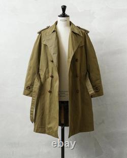 Vintage Military Surplus Spanish Army Trench Coat Used Size M Blue