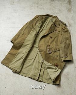 Vintage Military Surplus Spanish Army Trench Coat Used Size M Blue