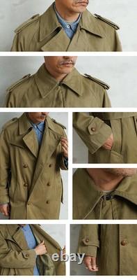 Vintage Military Surplus Spanish Army Trench Coat Used Size M Blue