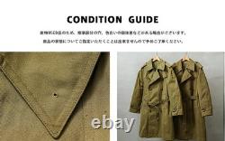 Vintage Military Surplus Spanish Army Trench Coat Used Size M Blue