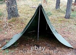 Vintage Military TENT Lavvu Set 2-Person Half Poncho Shelter Tarp Polish Army