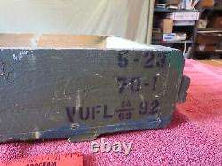 Vintage Military Wooden Ammunition Carry Box Ammo Case Crate Army Green