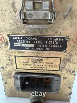 Vintage Motorola R-394/U Signal Corps Receiver US Army Military Surplus