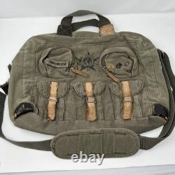 Vintage Oakley Messenger Bag Military Army Green Canvas Travel Surplus 90s RARE