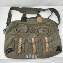 Vintage Oakley Messenger Bag Military Army Green Canvas Travel Surplus 90s RARE