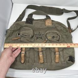 Vintage Oakley Messenger Bag Military Army Green Canvas Travel Surplus 90s RARE