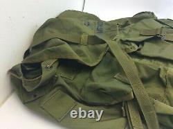 Vintage Olive Drab Damaged US Army Combat Field Pack Large Bag US Military Nylon