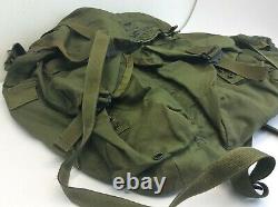 Vintage Olive Drab Damaged US Army Combat Field Pack Large Bag US Military Nylon