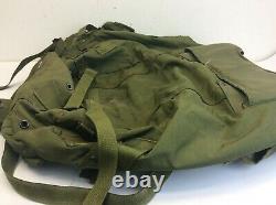 Vintage Olive Drab Damaged US Army Combat Field Pack Large Bag US Military Nylon