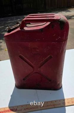 Vintage Original Military Jerry Can Red Authentic Army Surplus