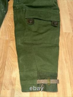 Vintage Overalls Military Swedish Bibs Snow Pants 1978 C48 Army Sherpa Lined EXC
